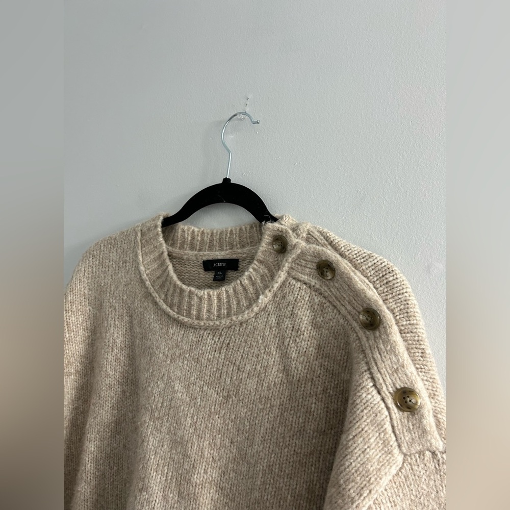 J crew wool button sleeve sweater